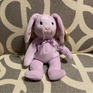 Ty Lavender Floppity Bunny Plush Floppity  Beanie Baby Purple Bunny Rabbit